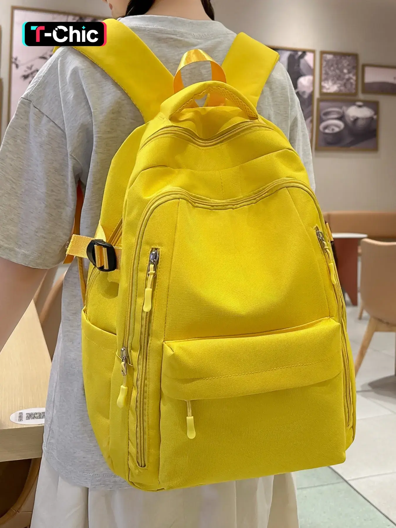 Unisex Minimalist Solid-Color, Large Capacity Multi-Compartment Student Bag, Versatile Multifunctional Backpack for Commuting and Travel