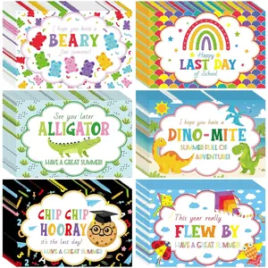 72 Pack Summer Fun Themed Last Day of School Postcards Have a Great Summer Blank Postcards 4 x 6 Inch End of the School Year Student Cards for Teachers to Send to Students (Bright)