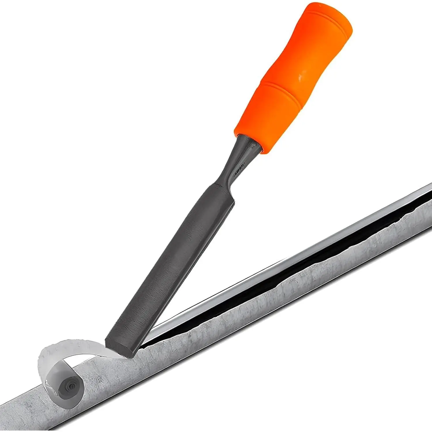 Golf Grip Tape Remover Tool V- Grip Remover Saver,Golf Grips Removal Aid, for Standard Length Swinging Grips,High-Carbon Steel Golf Club Tool(Orange+Black,Size:20x1.78cm/7.87x0.7inch)