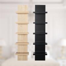 1=5 Tier Shelvesl, Vertical Column Wall Decor Mount Floating Shelves for Bedrooms, Living Rooms, Natural Finish Wall Shelf, Black 1=5 Tier Shelvesl, Vertical Column Wall Decor Mount Floating Shelves for Bedrooms, Living Rooms, Natural Finish Wall Shelf, Black