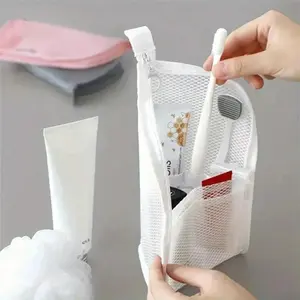 Lightweight Mesh Cosmetic Organizer, Folding Travel Makeup Bag with Smooth Zipper, Compact & Portable Toiletry Pouch for Daily Use