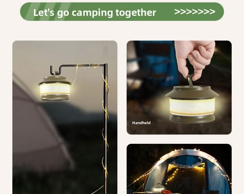 Outdoor Camping String Lights Warm White LED Fairy Lights with Ruler Design Windproof Rope Lantern for Tent Decoration Festival Party Night Lighting