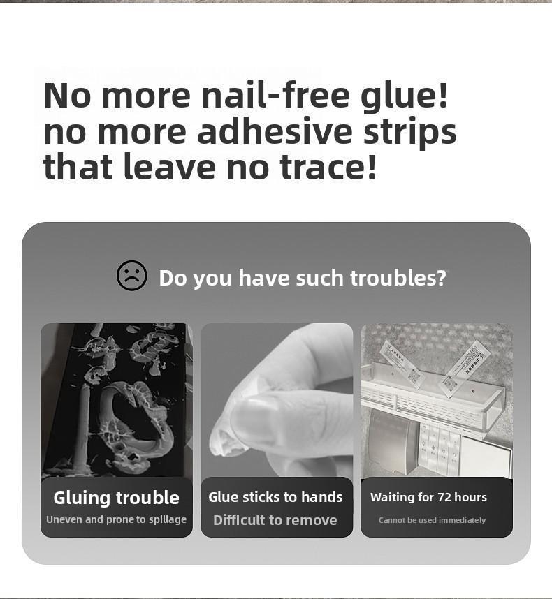 Stainless Steel No-Drill Suction Cup Towel Rack - Adjustable Bathroom Kitchen Storage Organizer