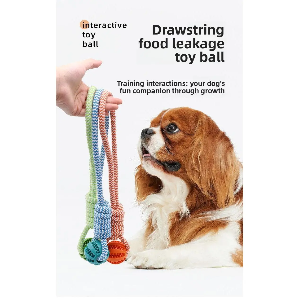 Dog toy tug-of-war leaking food   bite-resistant grinding dog biting rope medium and large dog edge herding to relieve boredom pet supplies interactive ball durable chew