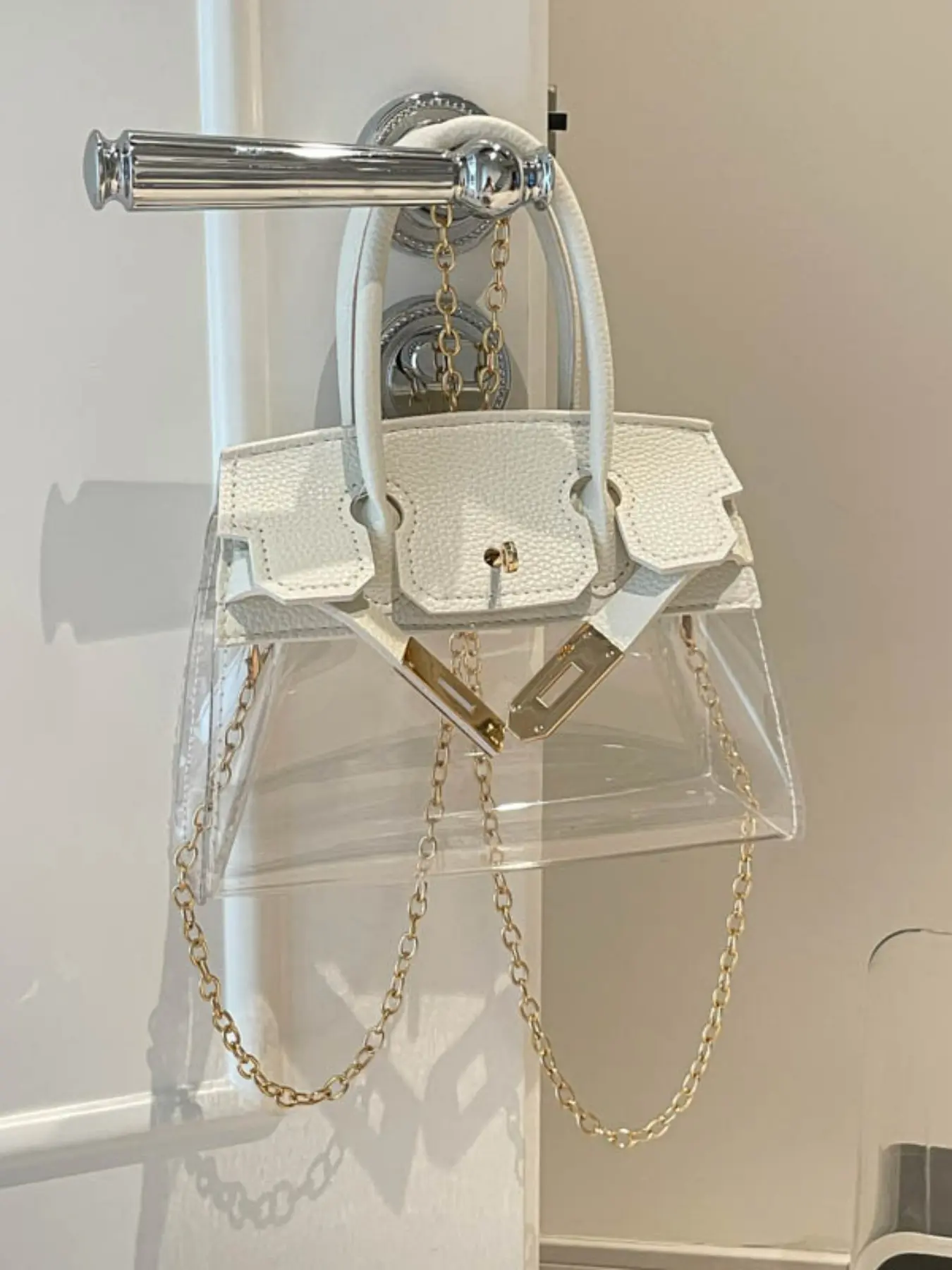 New Fashion Transparent Handbag, Modern Style Crossbody Bag, Stylish Bag, Trendy for Daily Use, Office Commute, Shopping, High-End Design