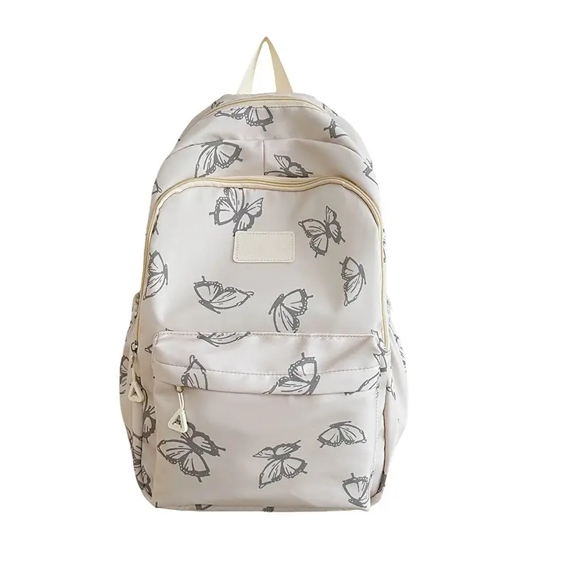Cute Butterfly Print Backpack for Teen Girls & Students, Lightweight School Bookbag & Travel Daypack, Durable Fabric with Roomy Multi-Pocket Interior, Adjustable Padded Shoulder Straps, Stylish Design Ideal for Campus, Weekend Trips and Daily Use