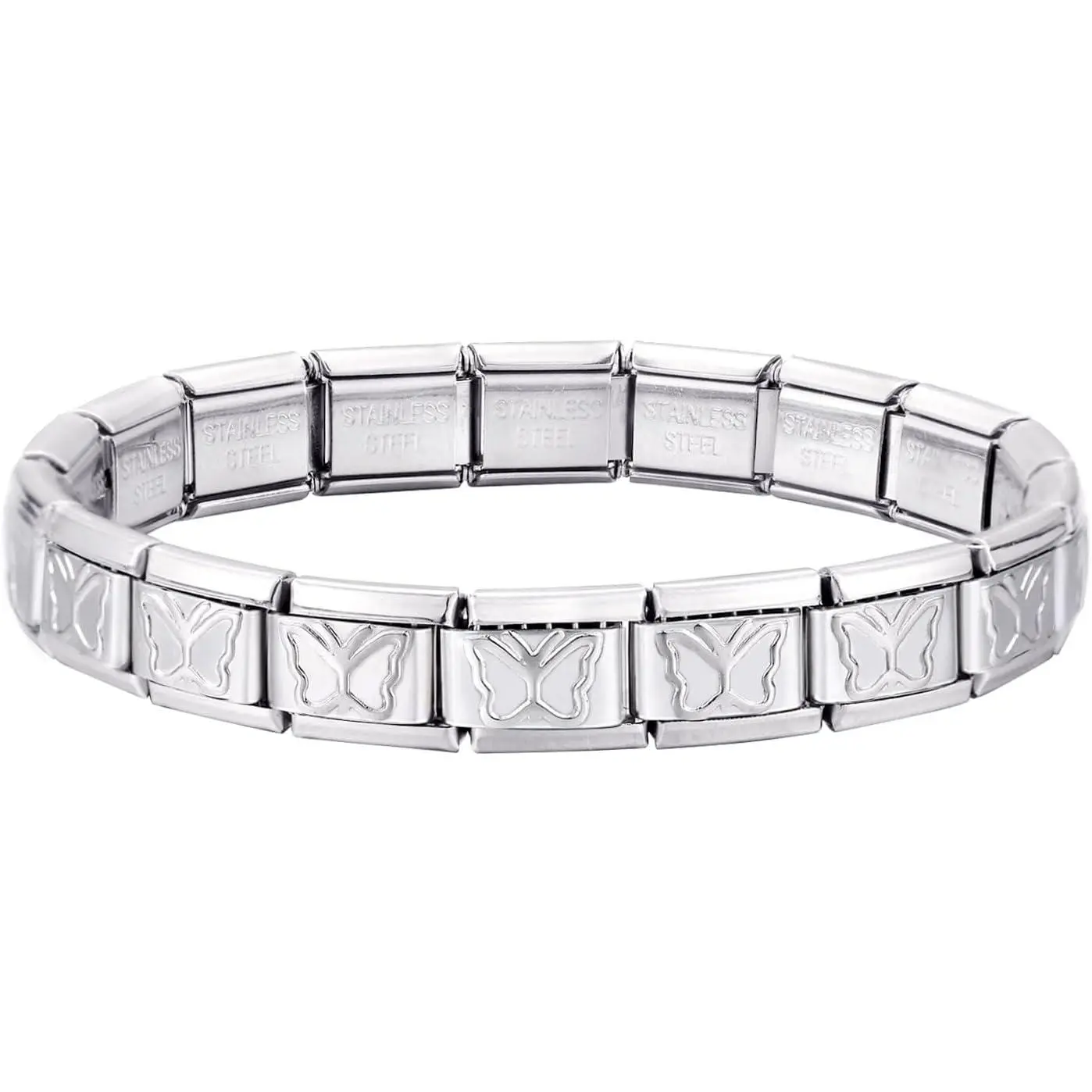 9mm Italian Charms Bracelet, Detachable Stainless Steel  DIY Italian Charms Gifts for Mother Friendship Birthday