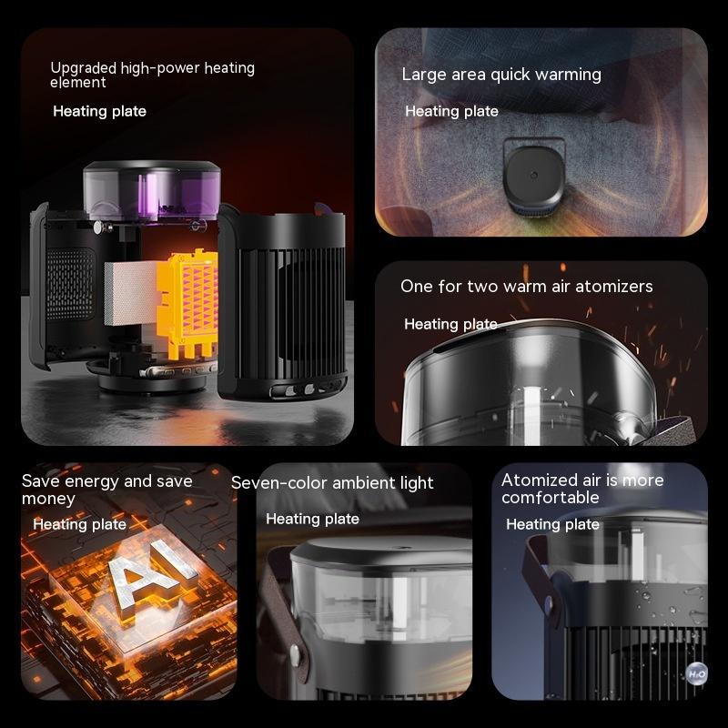 2 In 1 Portable Heaters And Indoor Humidifier Household Warm Air Blower High Power Room Heater For Home Office Compact Electric Space