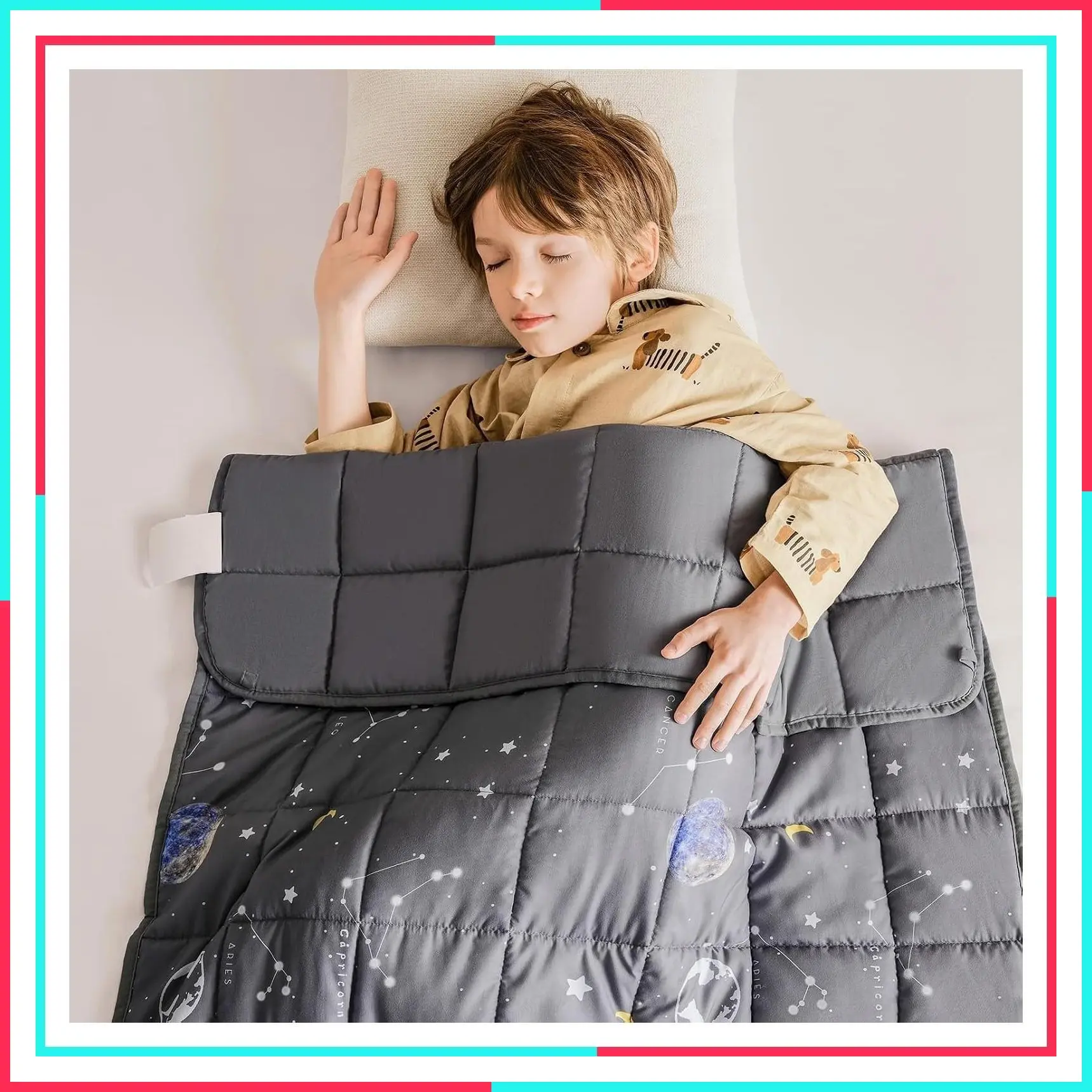 Weighted Cooling Blanket 5 lbs 36"x48" Throw for Sleeping, Ideal for 40-60 lbs, Soft Thick Breathable with Glass Beads, Easy Care