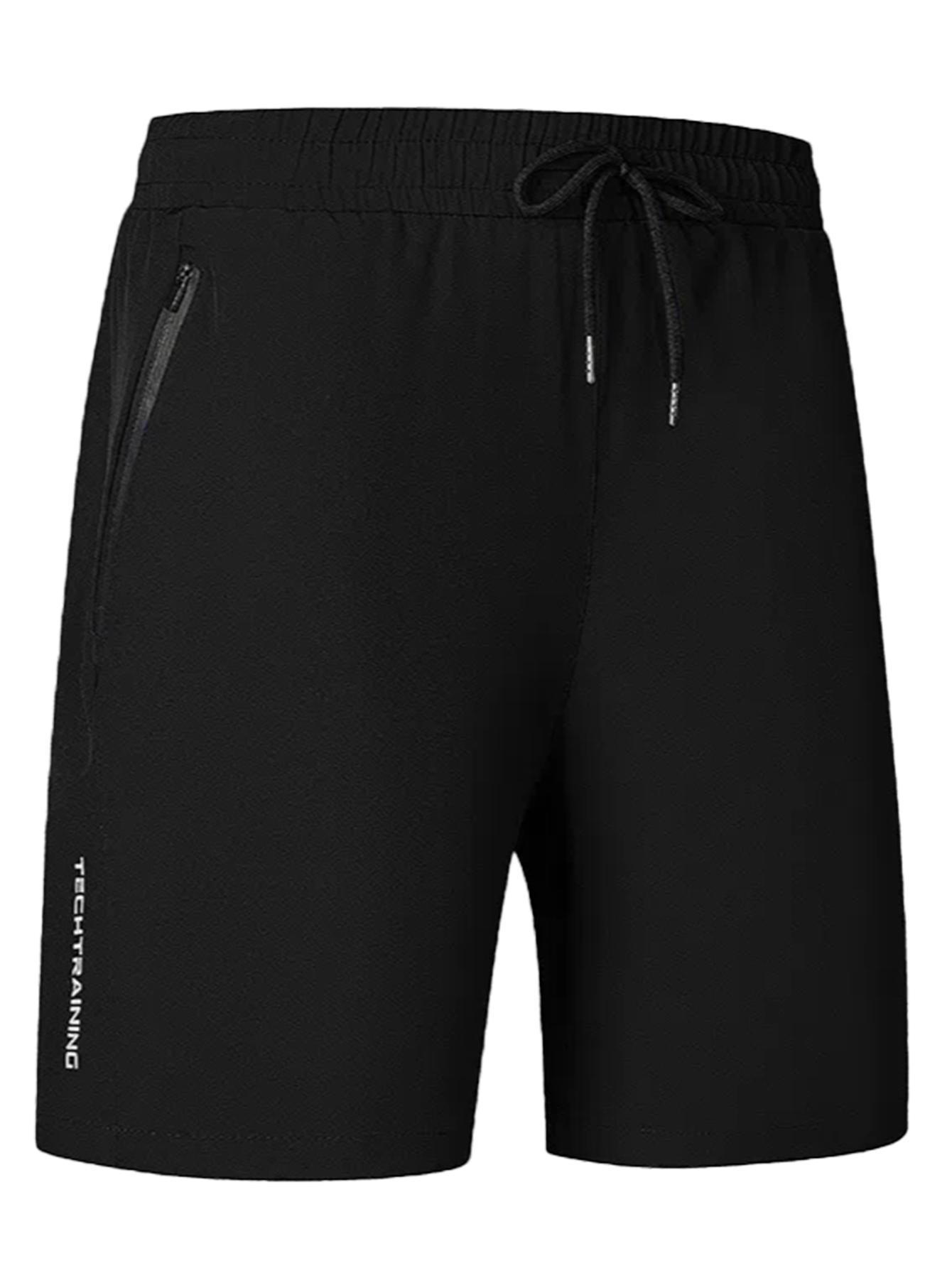 5-Pack Men's Quick Dry Tech Training Shorts | Big & Tall Summer Casual with Zipper Pockets