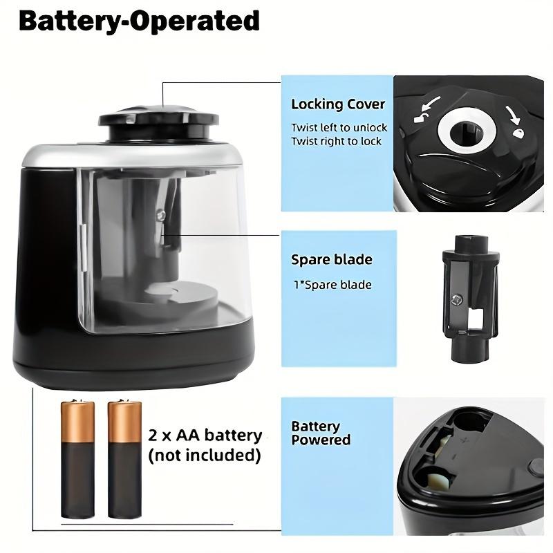 Automatic Electric Pencil Sharpener with Auto-Stop & Lead Breakage - Desktop Sharpener for Office &, No Needed, Compact Design, Sharpens Pencils in Seconds, Pencil Sharpener Electric, Supplies, Sleek Style, Waste Container