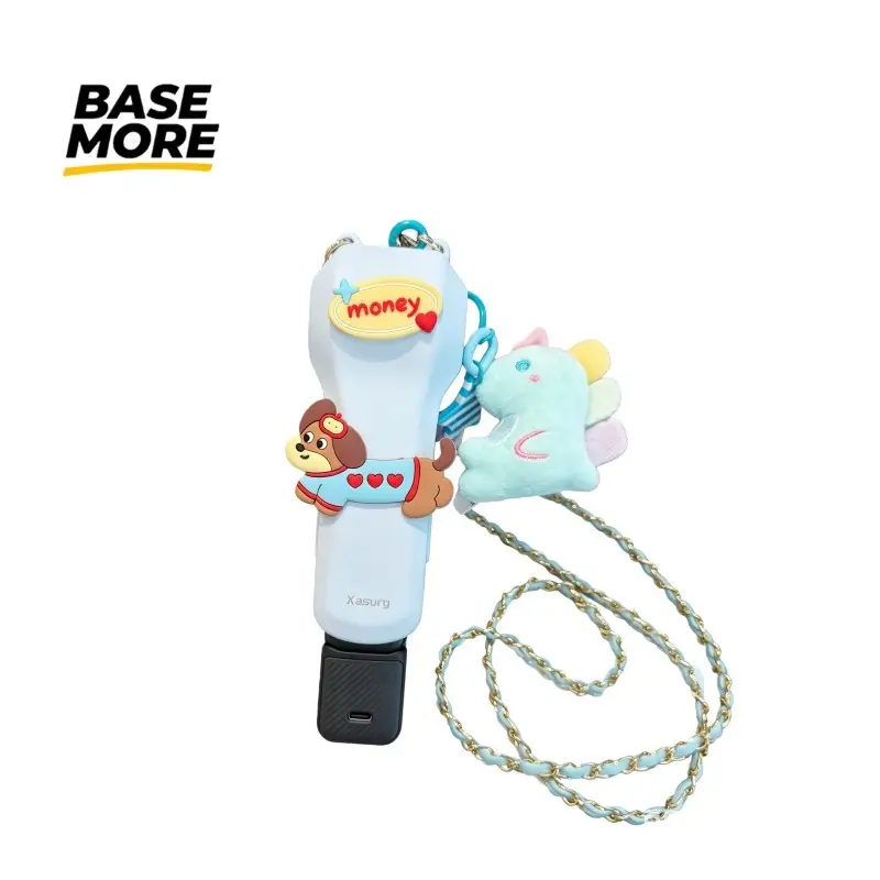 One luxurious blue cute puppy cartoon osm tripod camera case is suitable for DJI Pocket 3/P4/with hanging strap portable outdoor anti-loss camera protection against drops and impacts, and can hold filter lenses.