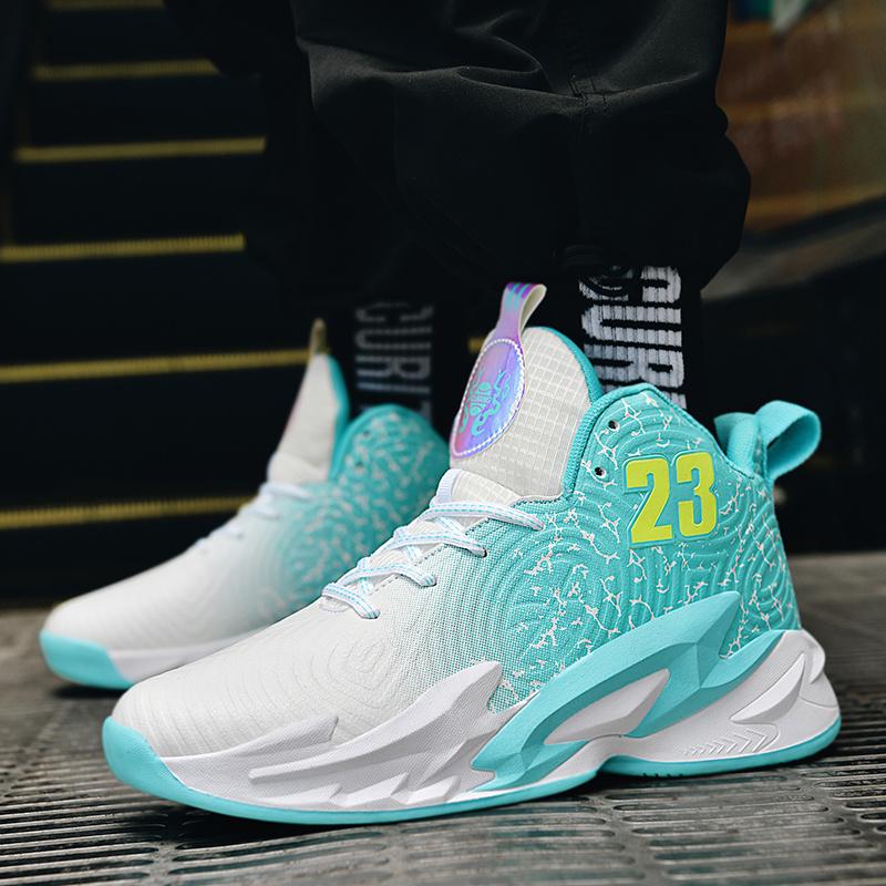 UYCEKK Men'S Gradient Color Basketball Shoes - Breathable Low-Top Sneakers with Shock Absorption, Durable Rubber Sole & Fabric Lining for Training, Running, Outdoor Sports, Basketball Gear, Athletic Footwear, Sleek Sports Design, Cushioned Support