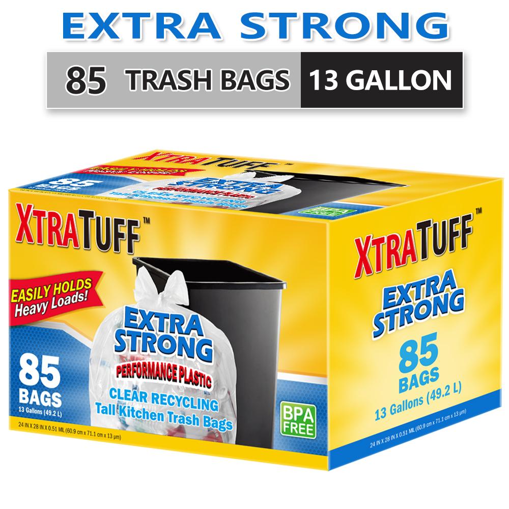 85 Bags 13 Gallon 1 Box Expandable Heavy-Duty Plastic Multipurpose Disposable Garbage Bags-Super Strong, Leak-Resistant Trash bag, And Odor-Proof For Bedroom, Kitchen, Living Room, Outdoor, And Toilet Use - Convenient And Sanitary Waste Solution Home