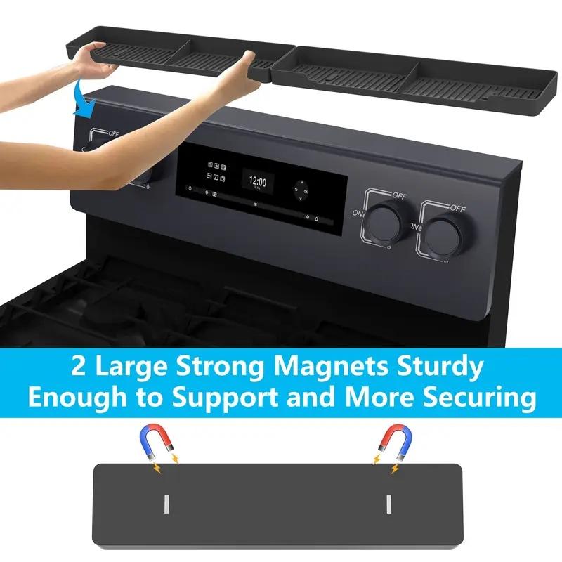 Kitchen Stove Magnetic Shelf, 1 Count Magnetic Stove Top Spice Rack, Stove Top Storage Rack, Kitchen Storage Organizer, Kitchen Accessories