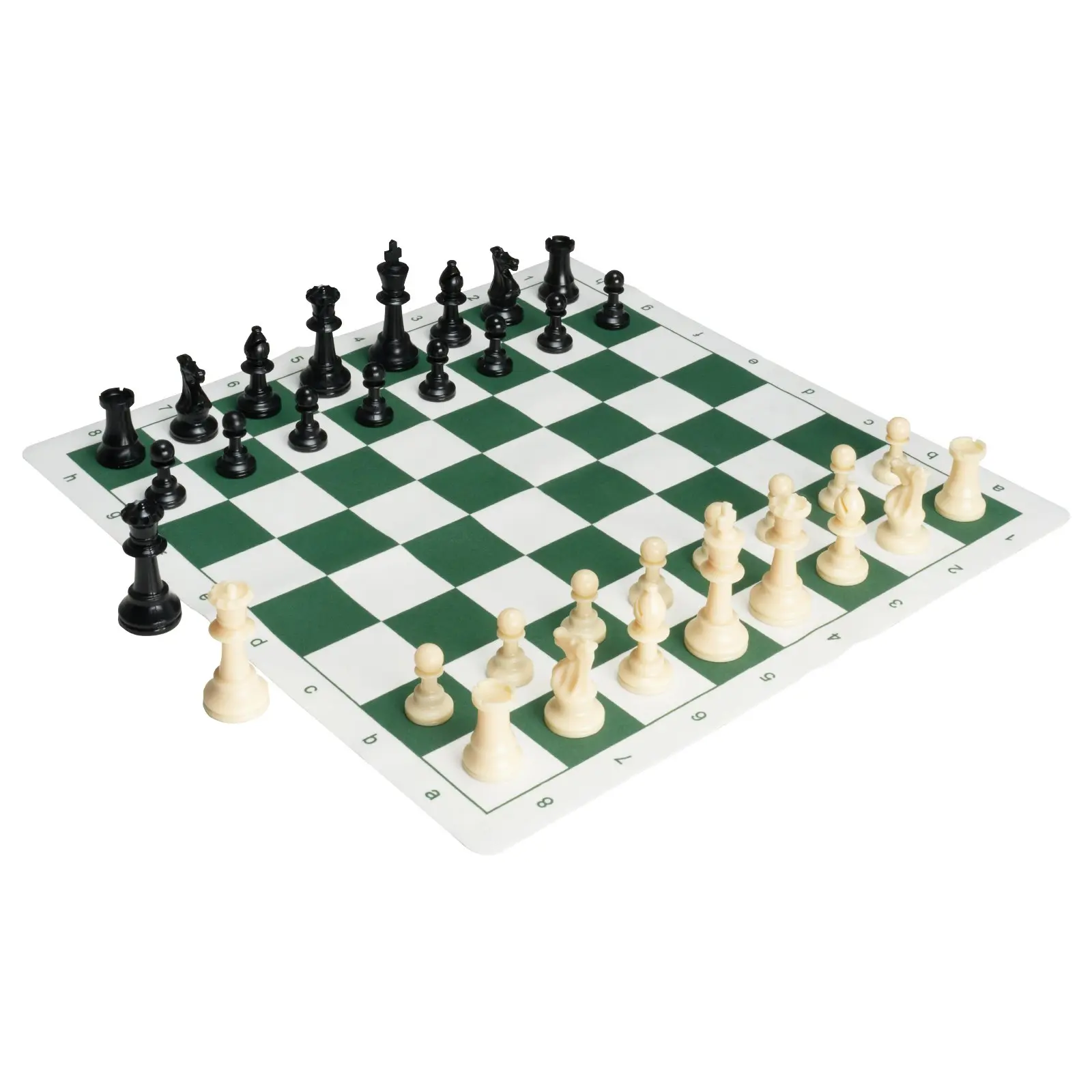 VEVOR Tournament Chess Set, 20 Inch Roll-Up Beginner Chess Board, Foldable Silicone Chess Game with Plastic Weighted Chess Pieces Storage Bag, Portable Travel Chess Board Gift for Adult Kid Family