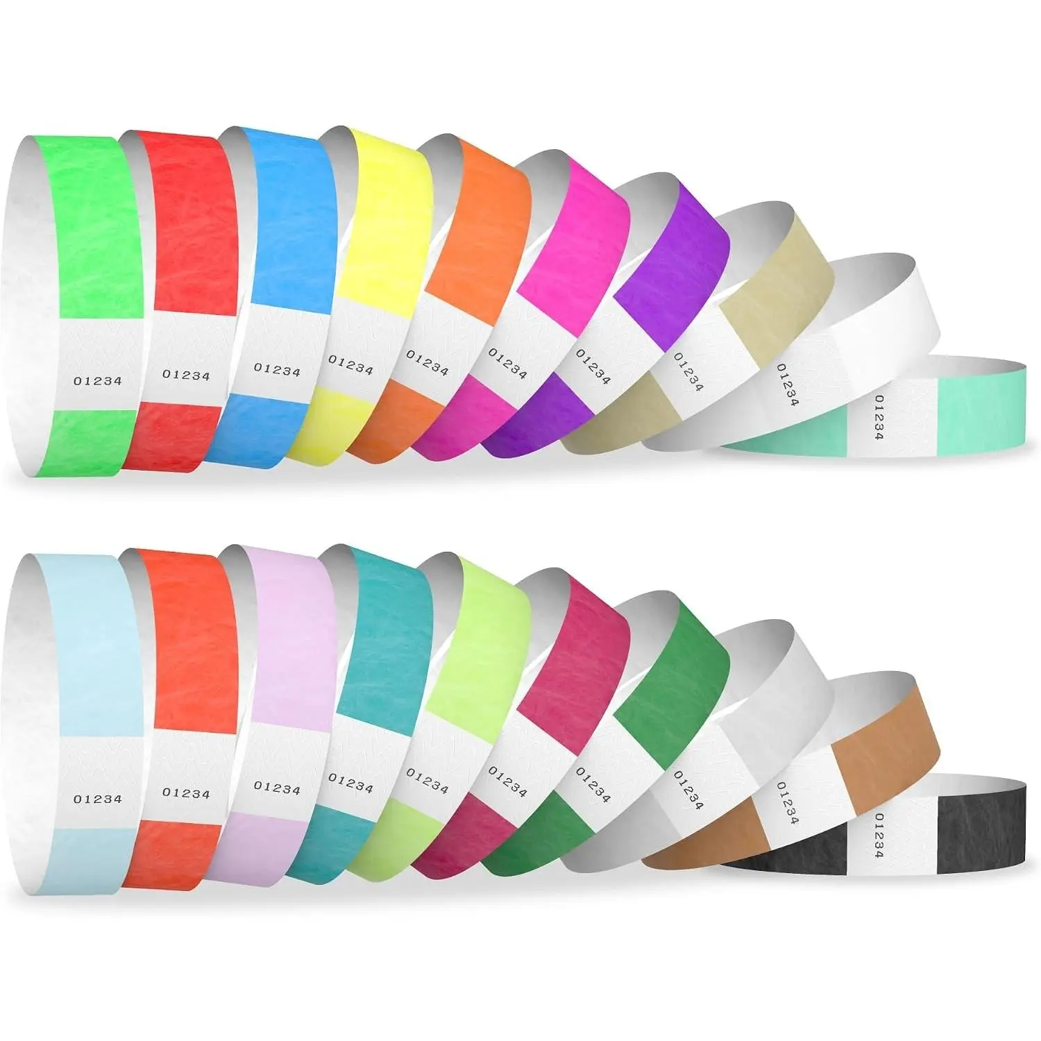 200 Tyvek Event Wristbands, 20-Color Variety Pack – Tamper-Proof Design Prevents Reuse – Premium-Grade Bracelets for Hospital & Medical ID, Party, VIP Identification