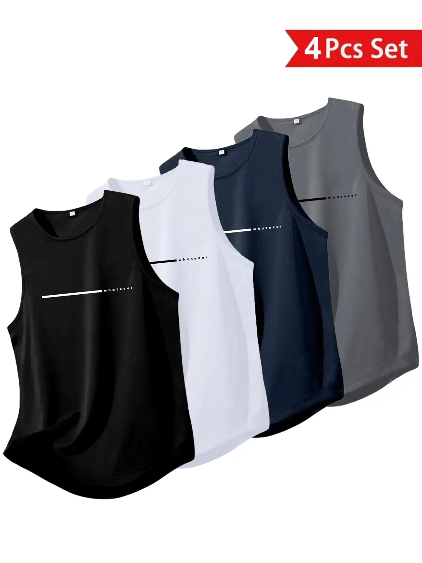 4-Pack Men's Sleeveless Quick-Dry Workout Clothing Tank Tops, Breathable Comfort for Running & Fitness, Elastic Lightweight Design, Multiple Colors Available