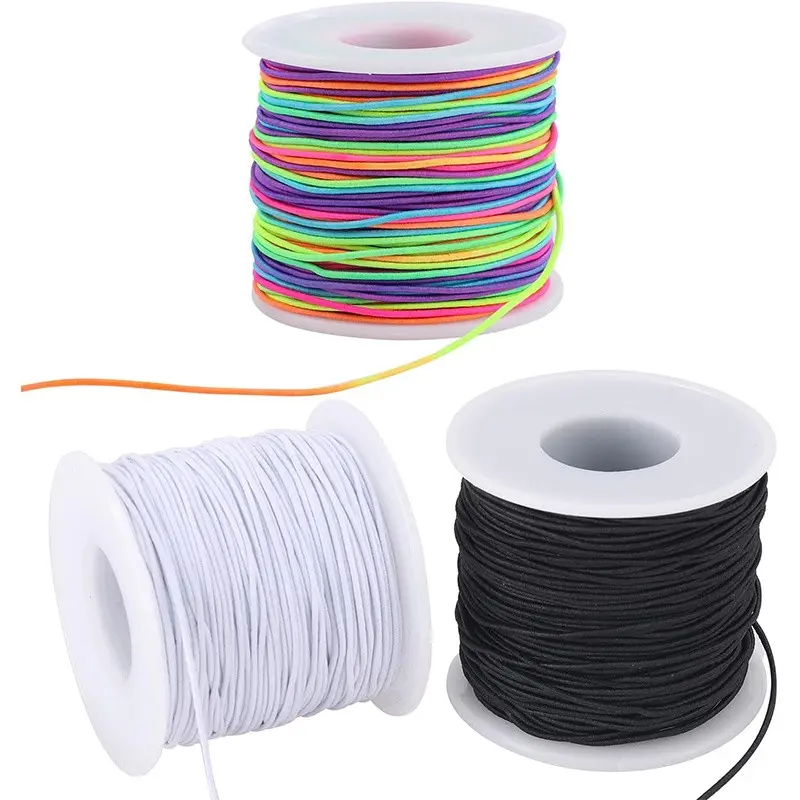 3 Rolls Durable Elastic Cord for Bracelets, Stretchy String for Jewelry Making, Rainbow Colors, Ideal for Beading and Crafts