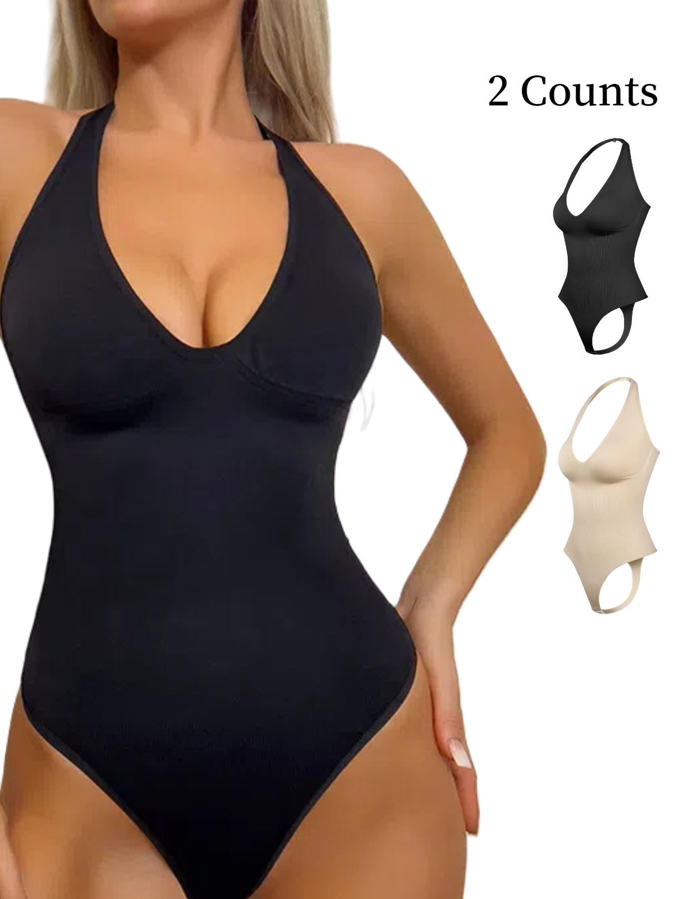 Women's Solid Color Open Crotch Adjustable & Convertible Straps Design Shapewear Bodysuit, Casual Comfortable Breathable Tummy Control Butt Lifting Shaper, Women's Shapewear for All Seasons, Body Shaping Underwear, High Waist Bodysuit