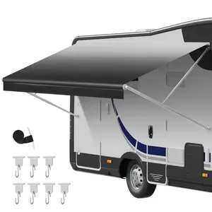 VEVOR RV Awning Fabric Replacement, 15' (Fabric 14'2") 18 oz Heavy-Duty Weatherproof Vinyl Camper Awning Replacement, UPF50  Protection Waterproof Outdoor Canopy for RV, Motorhome, Trailer, Black Fade