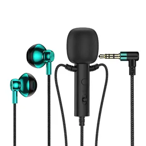 Wired In-Ear Headphones with Independent Mic, Low Latency, 3.5mm & Type-C Ports, Compatible with Samsung Galaxy, iPhone, Multiple Devices