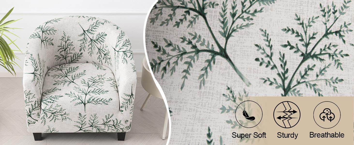 CRFATOP Soft Club Chair Slipcover Stretch Barrel Chair Covers Printed Tub Chair Slipcovers Round Couch Covers Spandex Armchair Sofa Cover Removable Furniture Protector for Living Room,C02