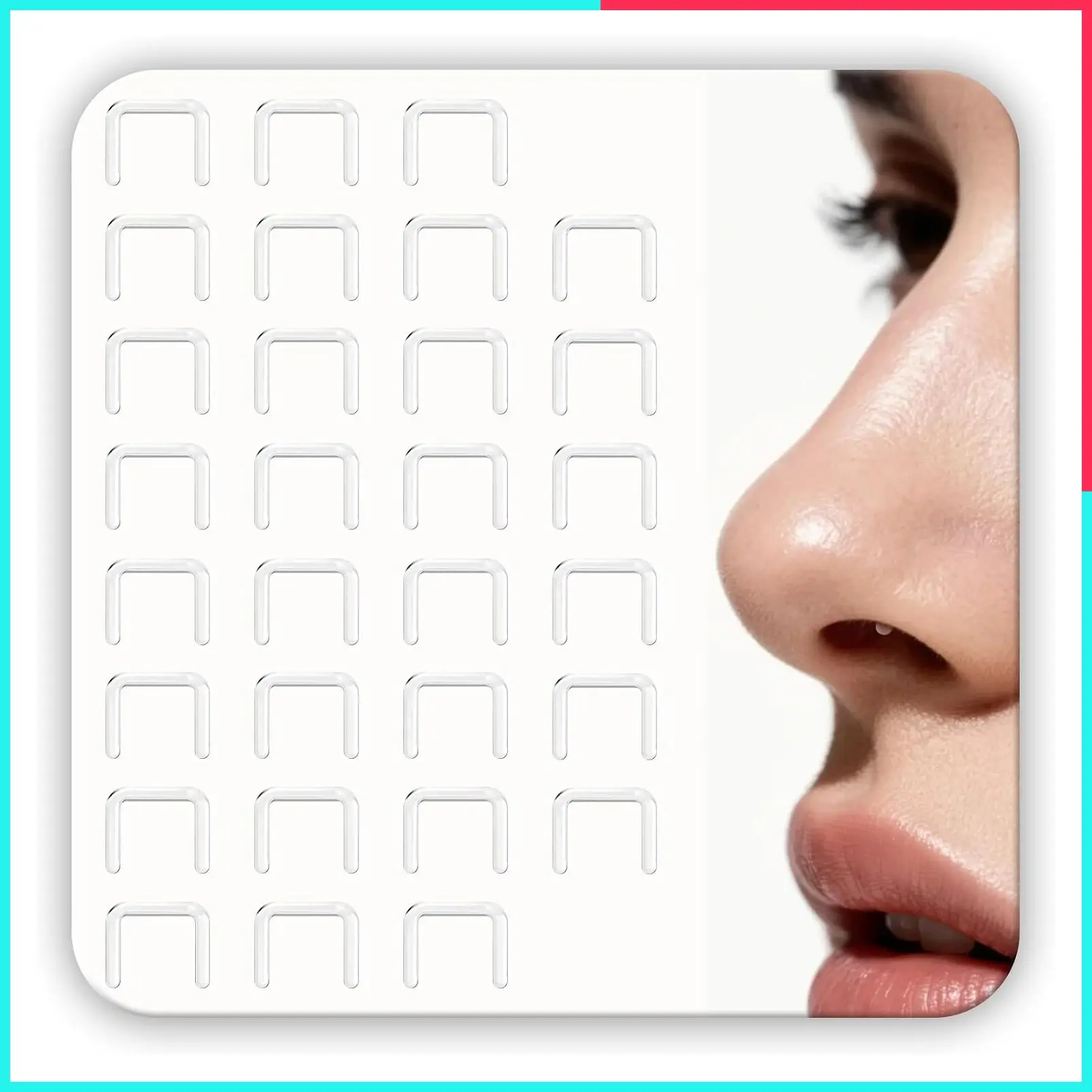 30Pcs 16G Hypoallergenic Clear Flexible Septum Rings Nose Retainers, Help Prevent Piercing Hole Closure, Ideal for Work, MRI, and Discreet Nose Piercing