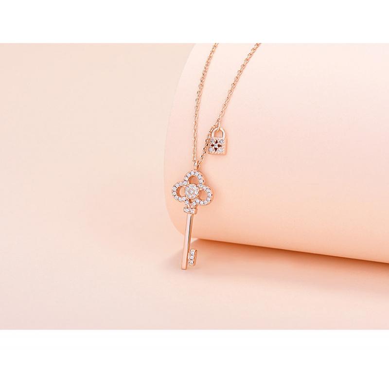 Women's Personalized Zircon Key Necklace Fashion Trendy Jewelry Holiday Gift