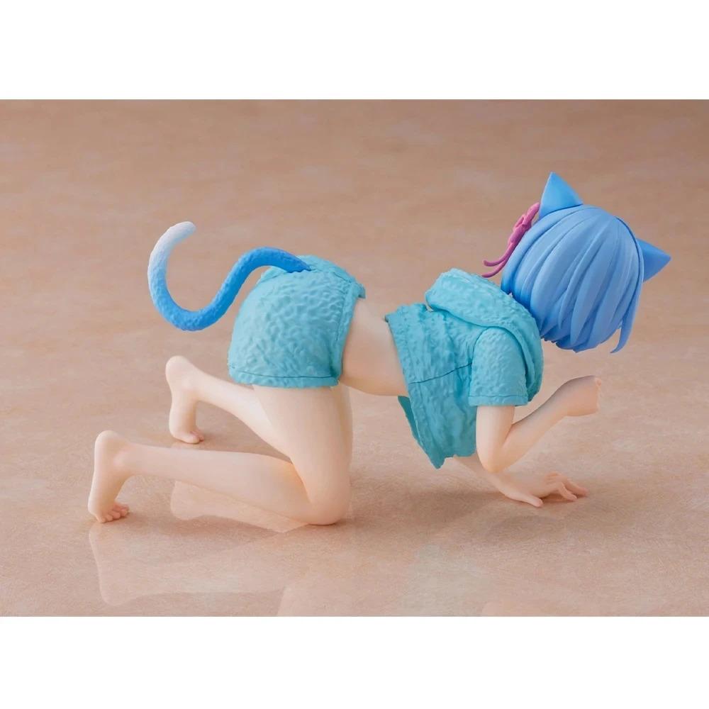 Anime Rem/Ram Ramu Figure Lying pose Action Figure Cute Cat loli PVC model Collection Desktop decorations Child toy Gifts