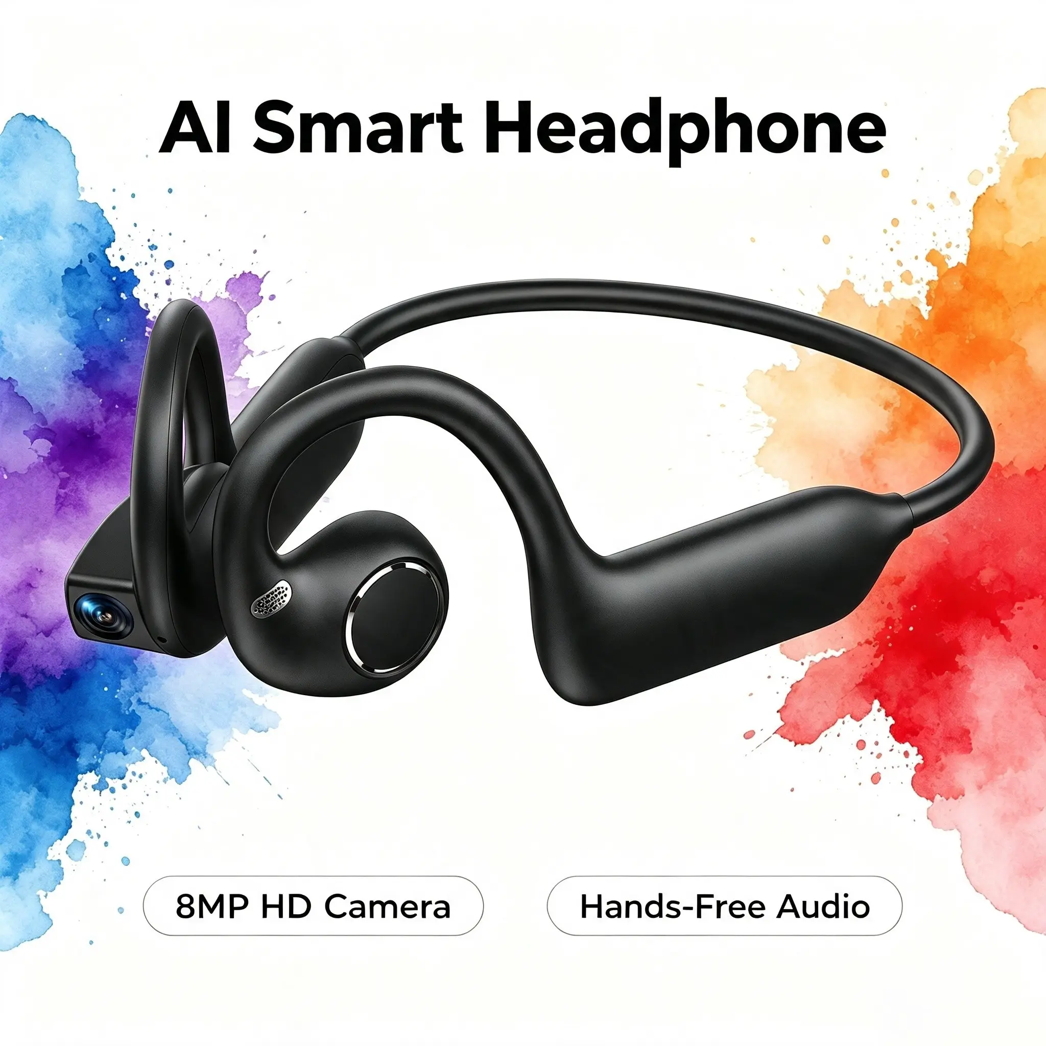 New Smart Earphones Dynamic Sound Effects Music Bluetooth HD Calls 800W Smart Camera Real-time Translation Smart Earphones