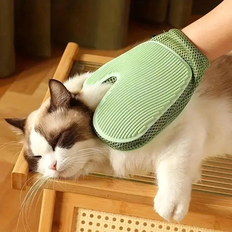 2-in-1 Reversible Pet Hair Remover Gloves, Easy-Clean Alternative to Hair Removal Mitts & Rollers, for Furniture & Car, Suitable for Cats & Dogs
