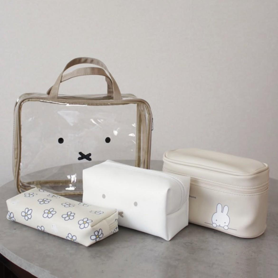 Cute Miffy Rabbit Storage Bag Four-Piece Set Portable Waterproof Toiletries Bag for Business Trips and Travels and Separate Bags