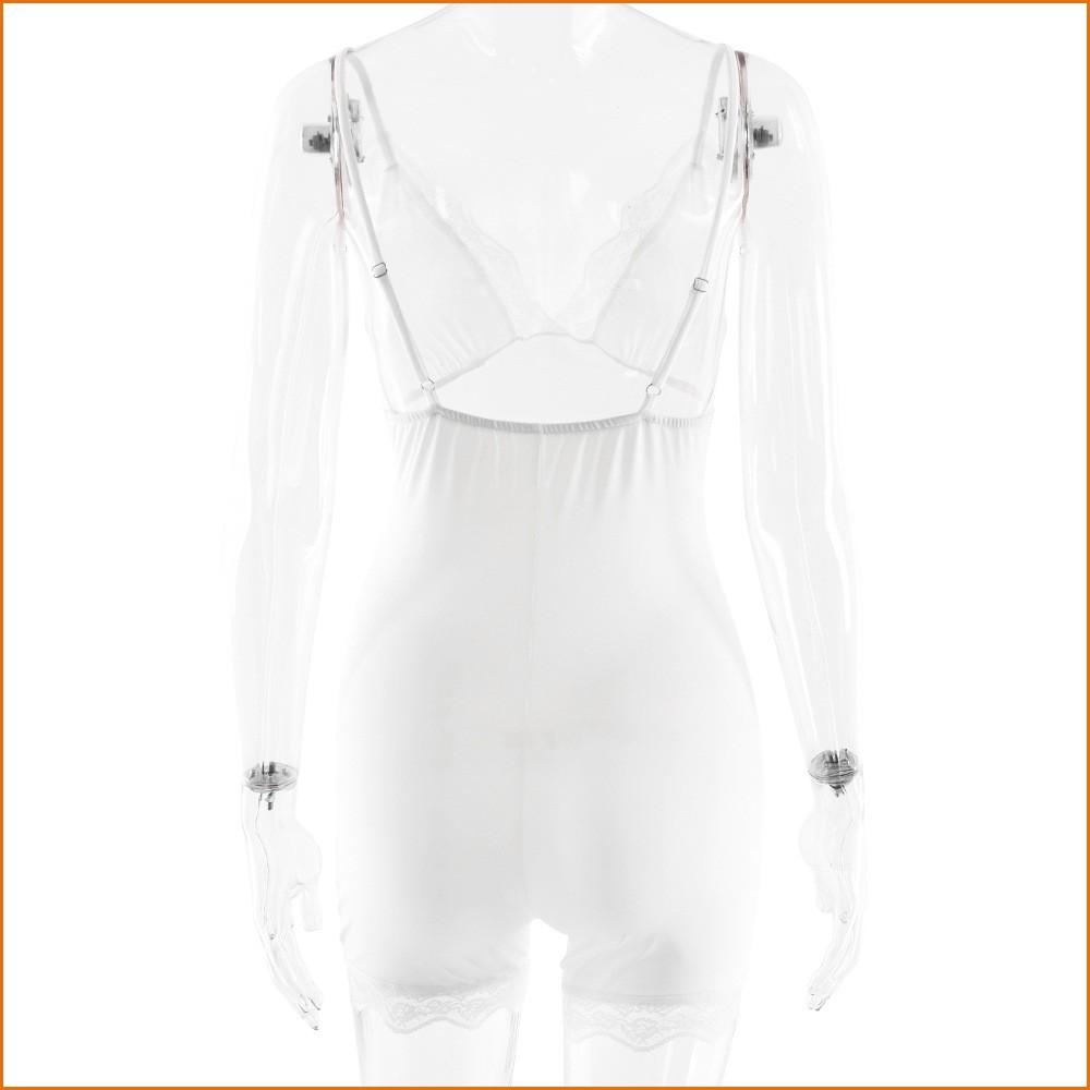 KODA & CO 04 Lace Trim Sleeveless Bodysuit For Women  Adjustable Spaghetti Strap High Waist Sexy Shapewear