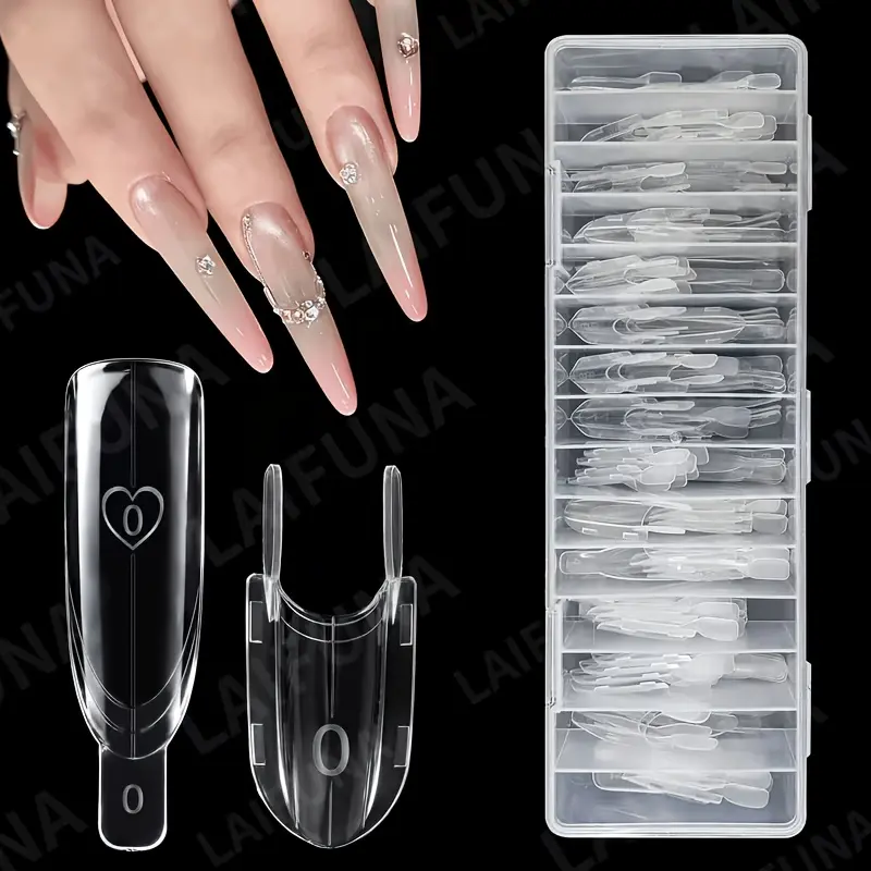 New fast-extending non-fixed sandwich nail art mold - Little Roet sandwich set, containing 120 molds. No need for paper stickers. 15 different size molds combined with nail art tools. Quick shaping extension light therapy glue without finger support free