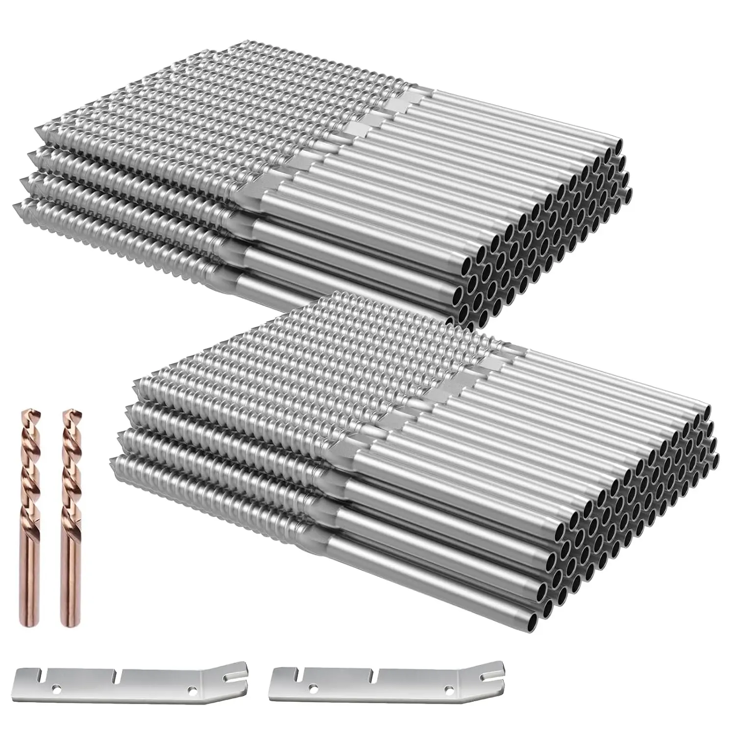 120-piece 1/8" cable railing kit with left and right crimping screws| Suitable for wooden posts, 1/ 8inch T316 stainless steel, deck wire railing kit with wrench, deck stair wire railing hardware