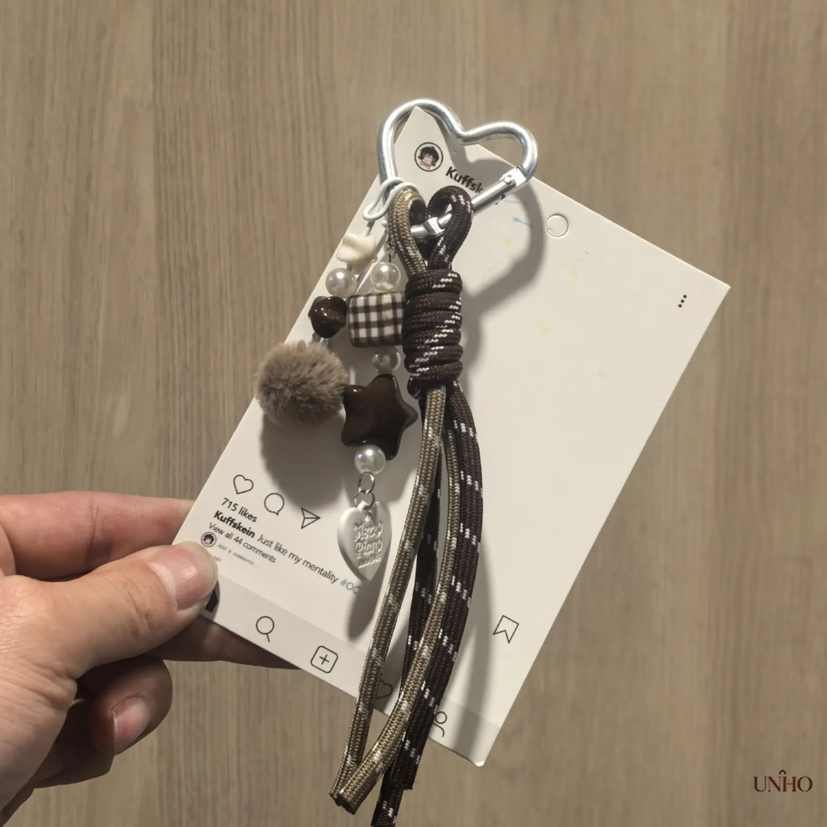 Versatile Braided Rope Heart Bag Charm Keychain Pendant, Minimalist Hand Woven Decor Accessory For Backpack Handbag Car Key Daily Matching Gift For Women
