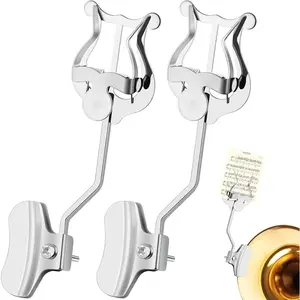 Trombone Lyre,2Pack  Trombone Lyre Holder for Marching Band,6.89Inch Trombone Sheet  Clip and Flip Folder,General Musical Instruments Accessories