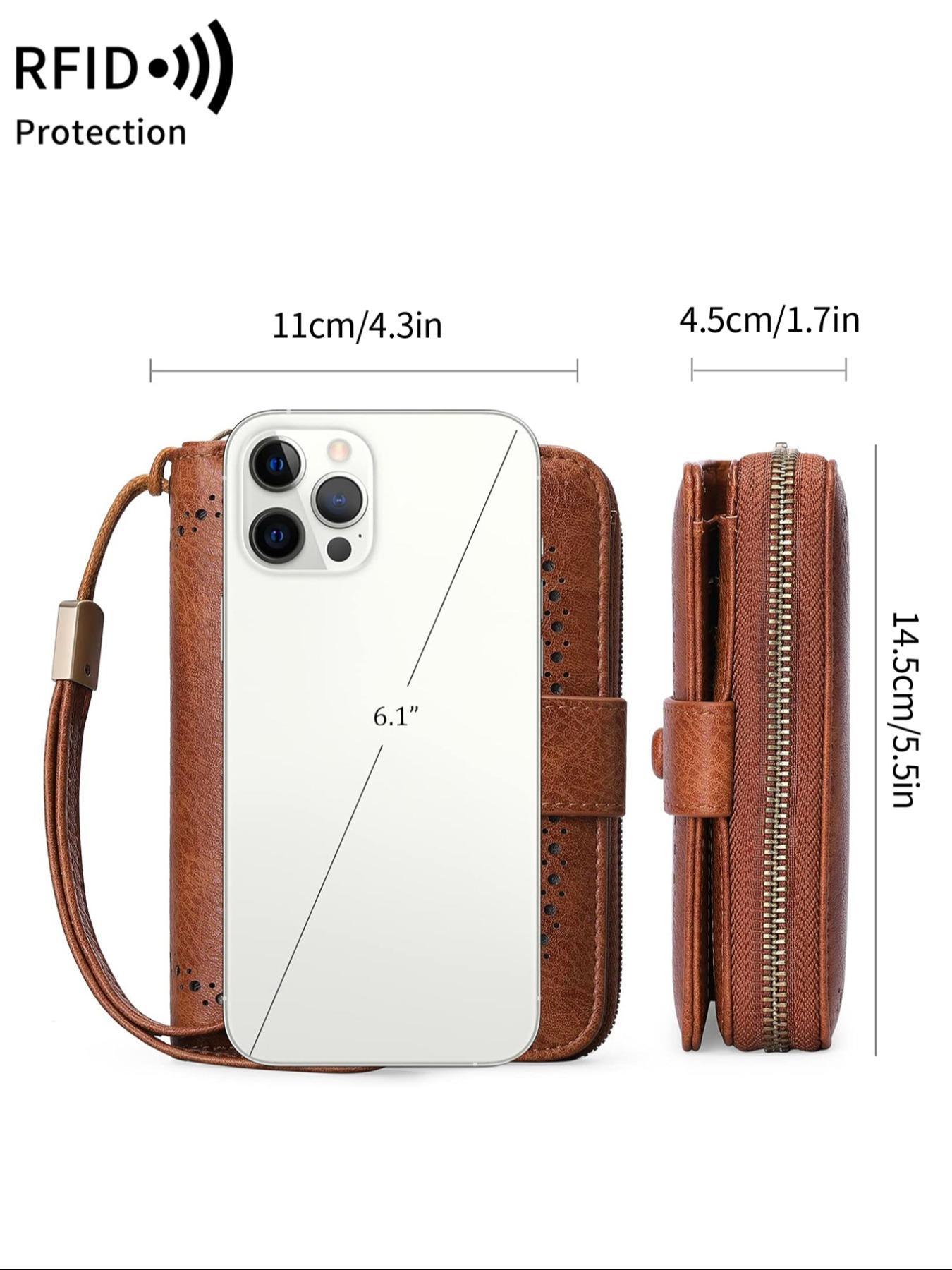 Women's Plain Zipper Short Wallet, 2025 New Style Rfid Protection Multi Card Slot Card Holder, Casual Trendy Versatile Daily Money Saving Wallets for Women As Gift, Purse for Women, Fall Outfits, Earthtone Fall Freshness