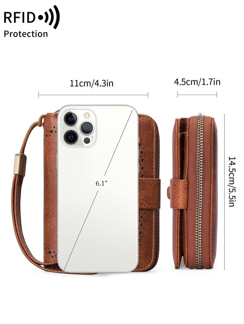 Women's Plain Zipper Short Wallet, 2025 New Style Rfid Protection Multi Card Slot Card Holder, Casual Trendy Versatile Daily Money Saving Wallets for Women As Gift, Purse for Women, Fall Outfits, Earthtone Fall Freshness