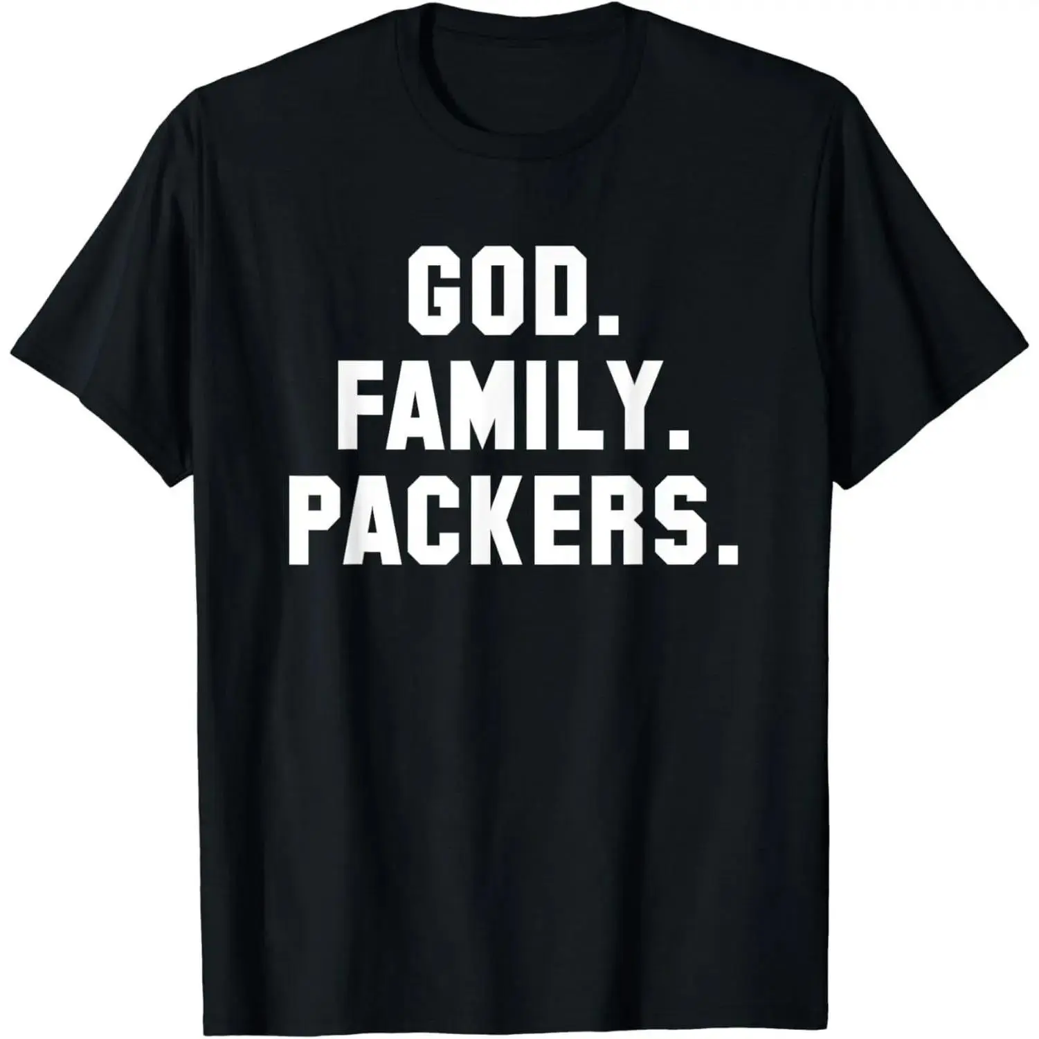 God Family Packers Casual Round Neck Short-Sleeve Cotton Streetwear Top - Unisex (Men, Women) & Children's Sports Apparel