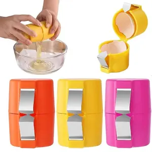 3 Pack Egg Opener & Cracker Set, Handheld Egg Yolk White Separator Tool, Household Egg Breaking Filter Kit for Cake, Tart, Breakfast Fried Eggs, Baby Food & Dough Prep