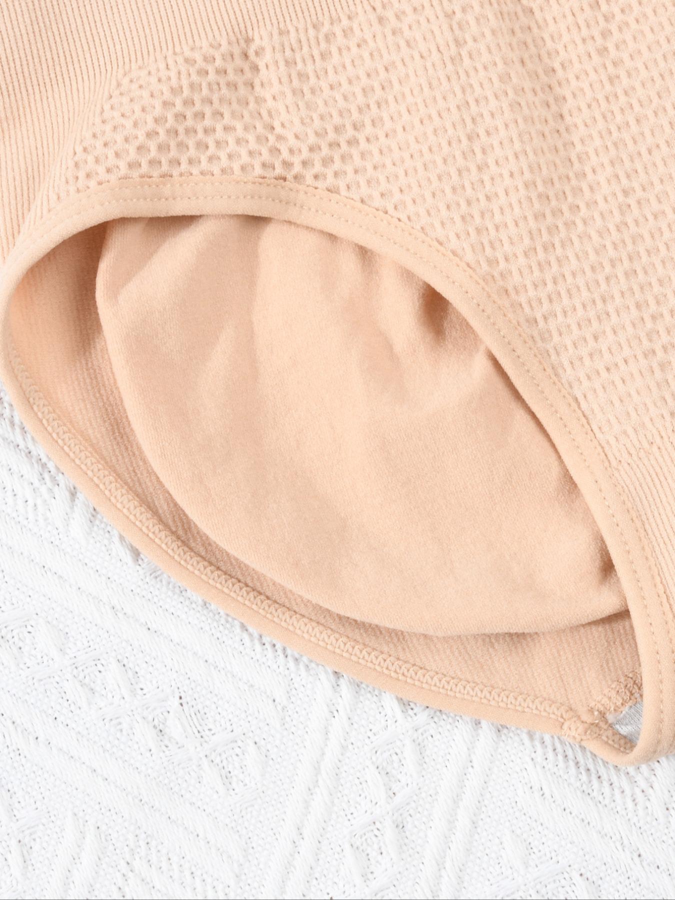 Women's Solid High Waist Knicker, Seamless Comfortable Breathable Panty for Daily Wear, Summer Clothes, Underwear for All Seasons, Tummy Control Clothing