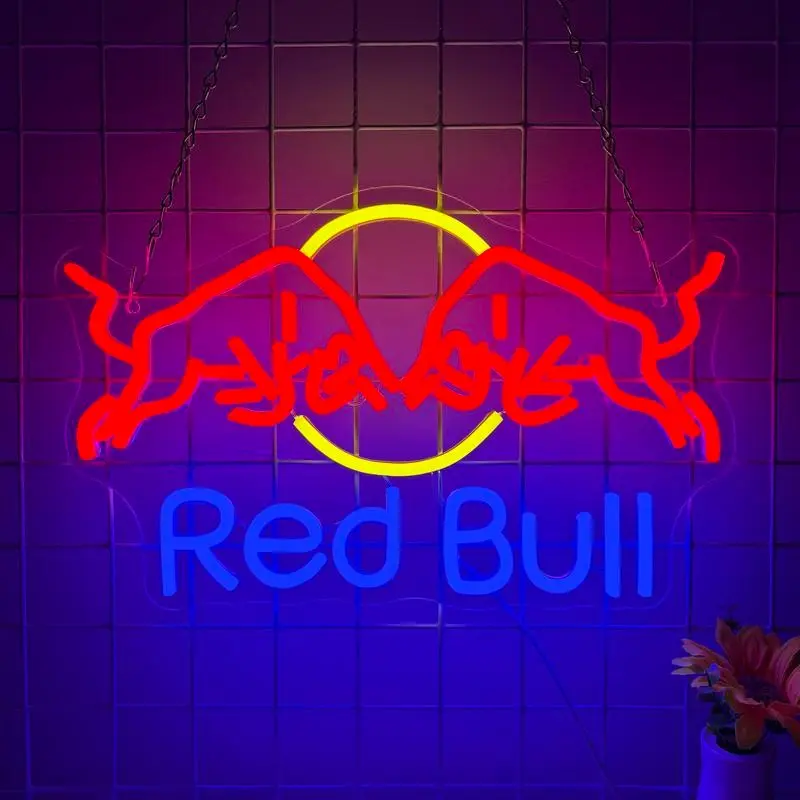 Bull Neon Light Adjustable Brightness LED Wall Art Decor Atmosphere Lamp LED Neon Lights USB Powered for Commercial Bars Shops Bedrooms Christmas Birthday Gifts Decorative Lights