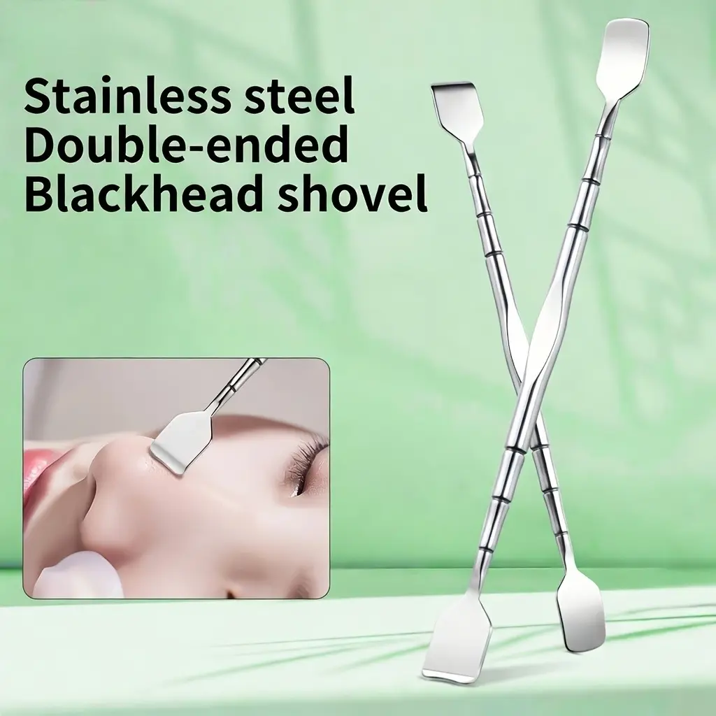 2-piece Set of Dual Headed Blackhead and Acne Needles: Facial Pore Cleaner, Exfoliating Tool, and Massager To Create Smooth Skin