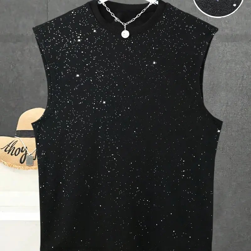 Men's Casual Graphic Sleeveless Top Vest, Comfortable Skin-Friendly Fabric, Stylish and Versatile, Perfect for Gym, Streetwear, and Daily Wear