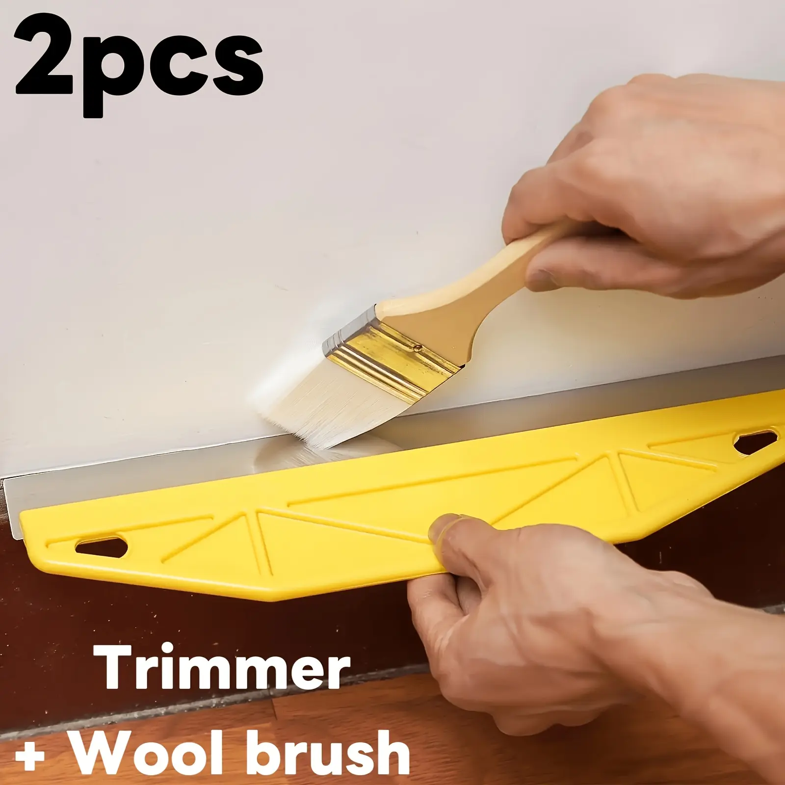 2/4Pcs Professional Heavy Duty Paint Edger & Putty Knife Set, Plastic Handle Putty Scraper, Metal & Plastic Wall Trim Tools for Precise Edging, Wallpaper Cutting & Corner Finishing, Painter Supplies, Random Color