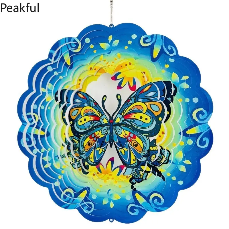 Mesmerizing Butterfly Wind Spinner for Outdoor Garden, 3D Stainless Steel Mandala Kinetic Decor with Reflective Sparkle, Hanging Yard Art for Patio & Lawn, Thoughtful Housewarming Gift for Mom