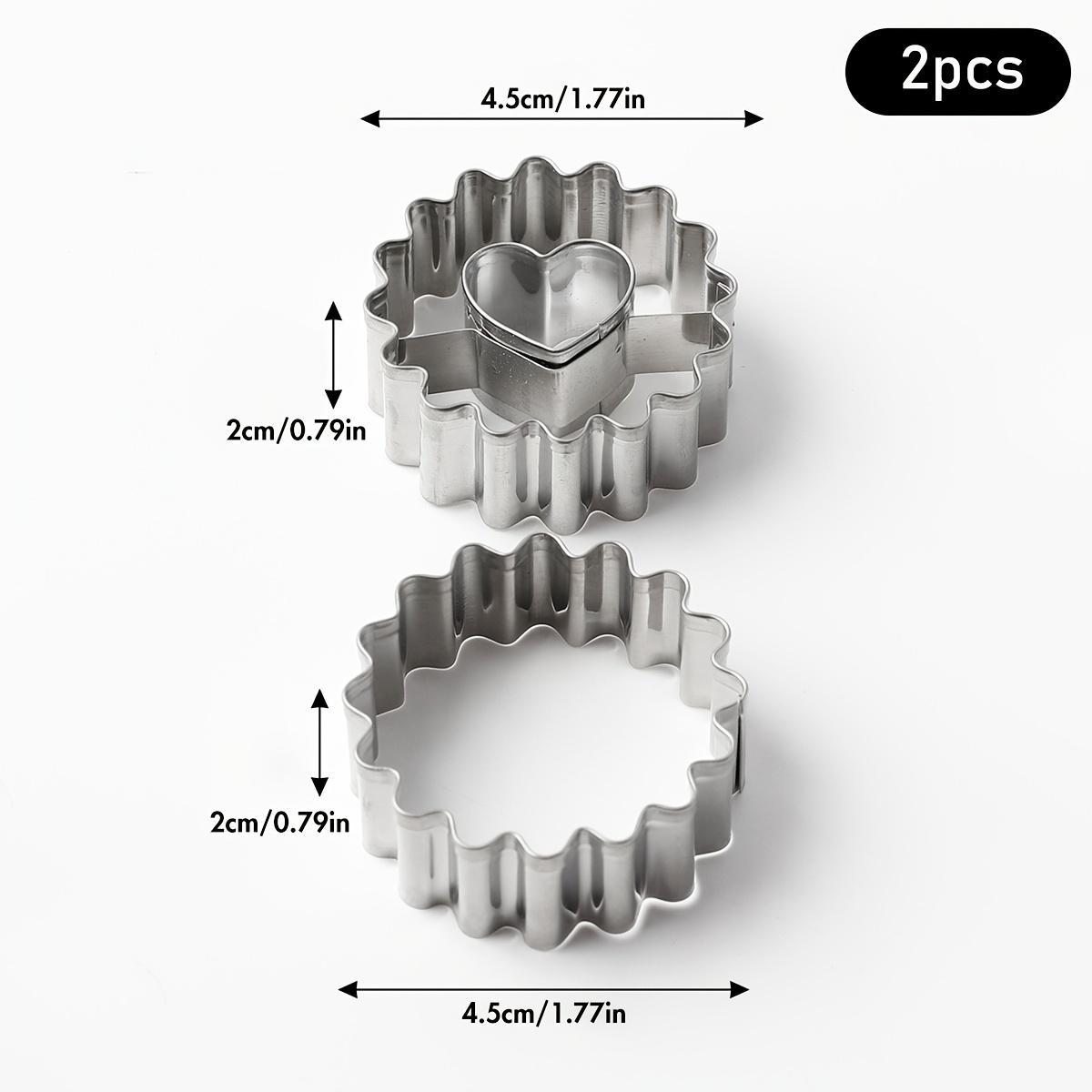 2pcs, Linzer Cookie Cutters, Stainless Steel Pastry Cutter, Sauce Jam Biscuit Molds, Baking Tools, Kitchen Accessories,