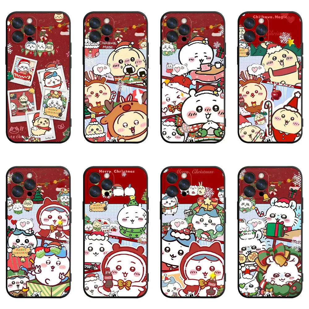 Slim Anti-Drop Plastic Phone Case (8 Styles) for iPhone/Galaxy Multi-Models, Holiday-Themed Mobile Accessories for Chiikawa Fans, Featuring Usagi & Hachiware in Santa Hats, Reindeer Costumes, Festive Scenes